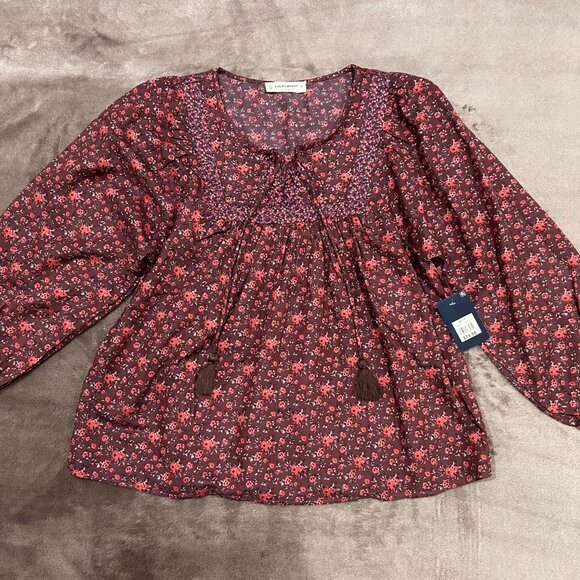Lucky Brand Mix Print Peasant Top, XS, Multicolor - Picture 5 of 5